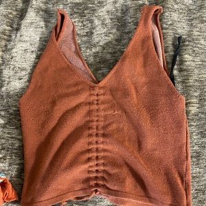brown crop top